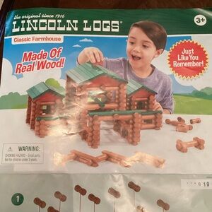 268 piece Wooden Lincoln logs Building Set for Kids